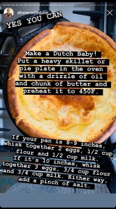 A screenshot of Julie Van Rosendaal’s Durocher baby with the recipe overlaid
